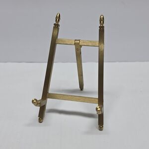 Vintage Brass Easel Decorative Display Picture Stand 5.5" High Minimalist MCM